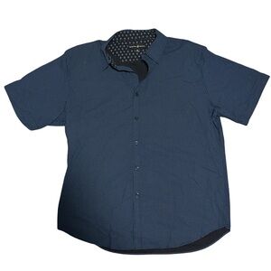 Beverly Hills Polo Club Mens XL Navy Short Sleeve Button Down Shirt